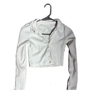 Tillys White Button Crop Top